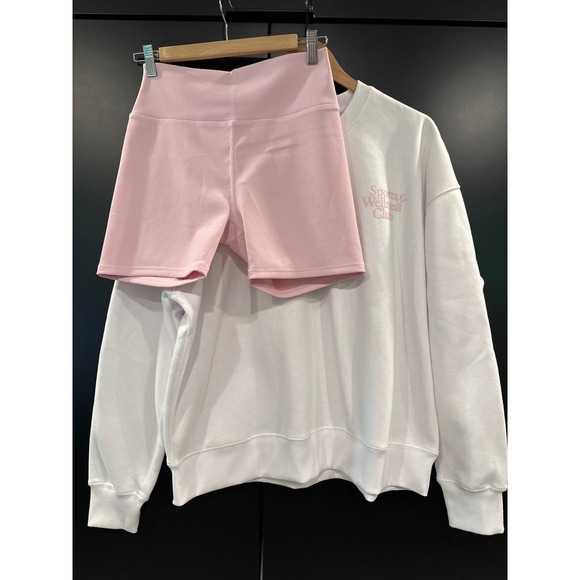 Wilo The Label Tops - Wilo The Label Sports & Wellness Club Sweatshirt & Biker Short Set NWT Size L
